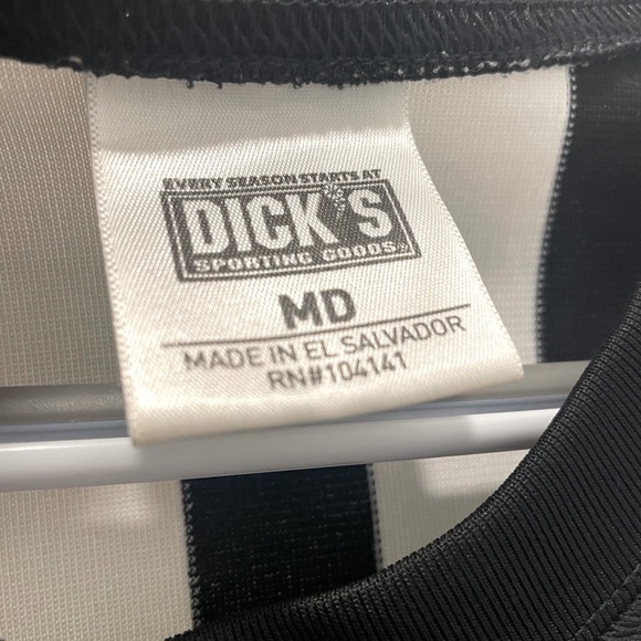 Dick’s Black and White Striped Referee Men's Jersey - Picture 2 of 3